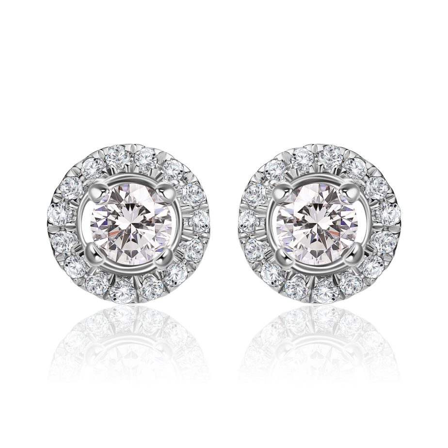 עגילי היילו משובצים יהלומים