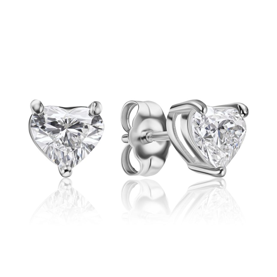 Heart-Shaped Diamond Earrings